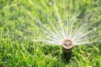 Lawn sprinkler system during winter